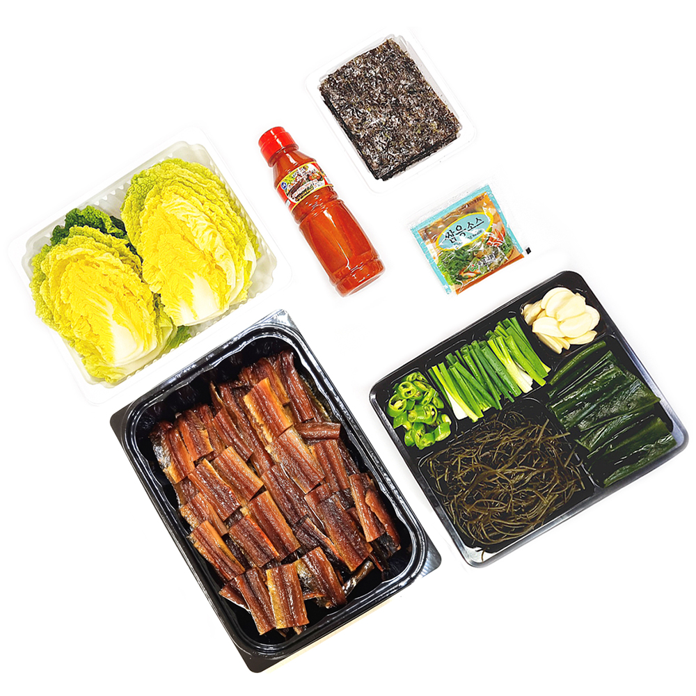 포항 구룡포 과메기 야채세트 꽁치 청어 아이스박스 포장 선물용 햇 해초 모둠 이미지 7