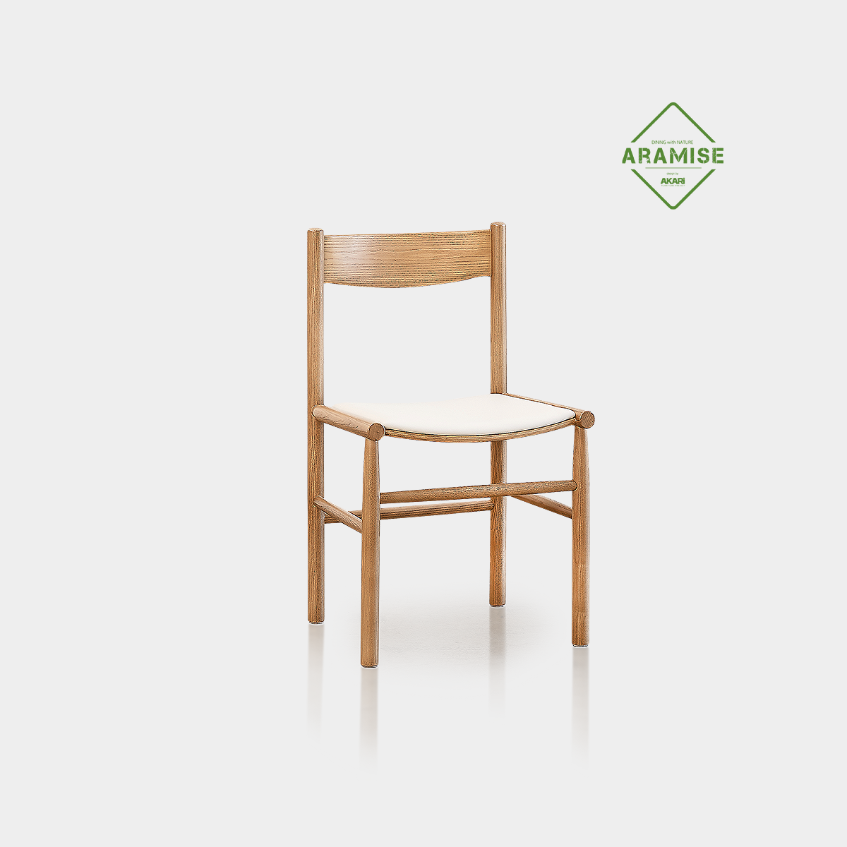 아라미스 체어 / 북미산 애쉬 원목 실리콘 레더 니카리 의자