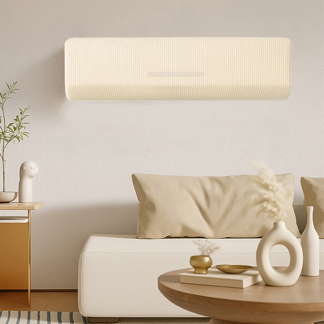 킨포크 벽걸이에어컨커버 삼성무풍 엘지 캐리어 에어컨덮개 와플 올스판 가리개 2size