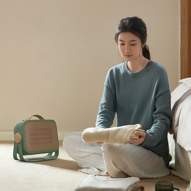 사무실 난로 온풍기 손난로 기숙사 난방기 접이식 초소형 크림 화이트 - 상세 이미지 3