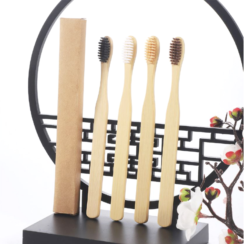일회용 대나무 칫솔 10개입 생분해 자연친화적 위생 미세모 - 상품 이미지