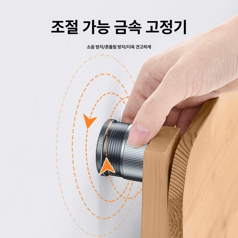 침대고정기 가구 메탈 다리 스테인레스 캐비닛 선반 접이식 원형 거실장 클램프 탁자 지지대 하이텐드 그레이 2개입 44-75mm - 상세 이미지 3