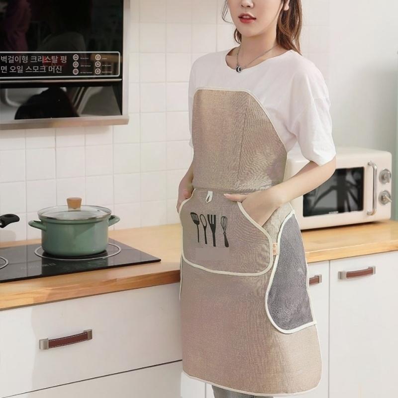 끈없는앞치마 와이어 조끼형 공방 원피스 원피스앞치마 카페앞치마 주방앞치마 바리스타앞치마 E76 클래식 네이비블루 - 상세 이미지 4