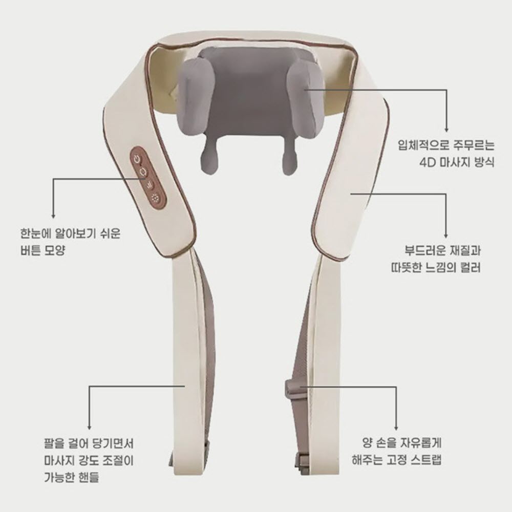 허리 마사지기 어깨 목마사지기 목안마기 승모근 종아리 기계 등마사지 무선 온열 - 상세 이미지 3