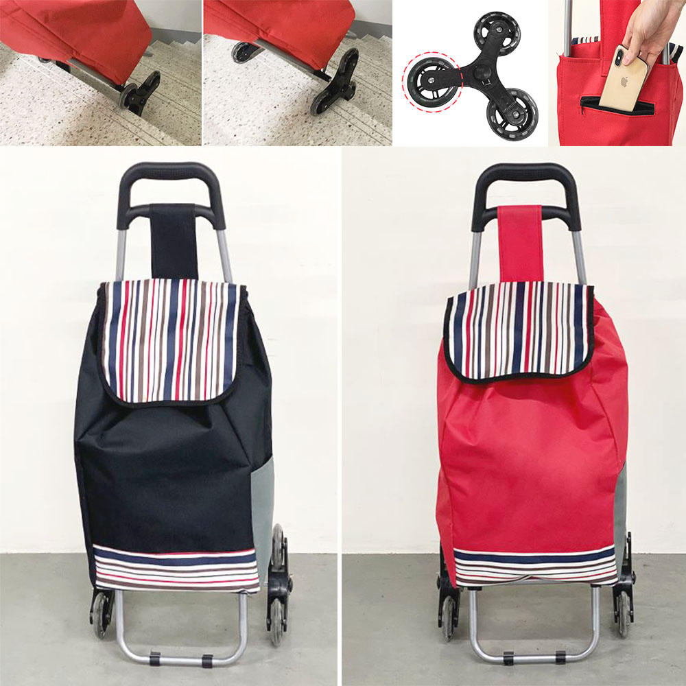 대용량 도르래 쇼핑카트 계단 오르막 장바구니 방수 캐리어 - 상품 이미지