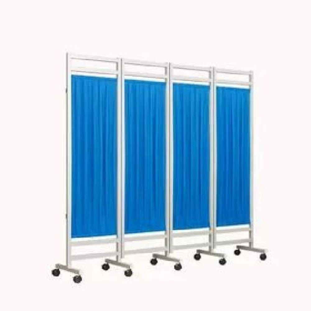 병원용 이동식 가림막 6단 공간분리 스크린 파티션 칸막이 가벽 겹침 블루 3단 150x180 cm - 상품 이미지