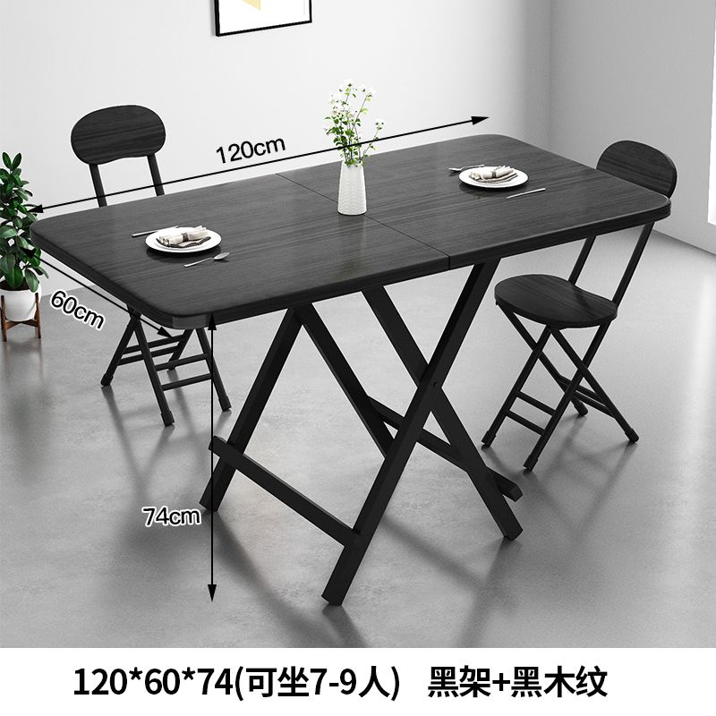 접이식 식탁 미니식탁 모던 주방 단단한 소형 테이블 반타원형 블랙 월넛+블랙 쉘프 80x40 - 상세 이미지 3