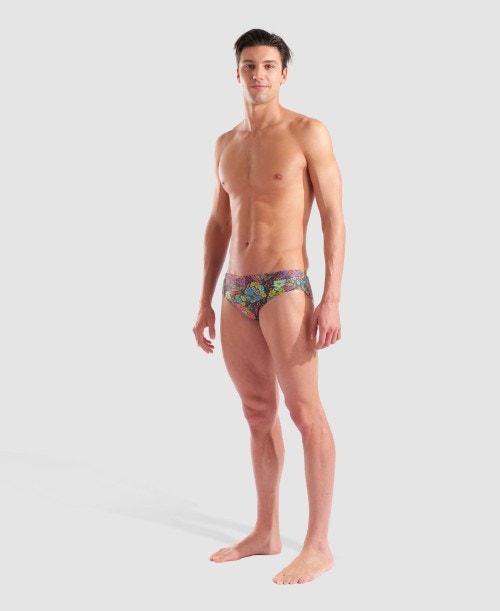 아레나 Flowery Skulls Swim Brief 이미지 6