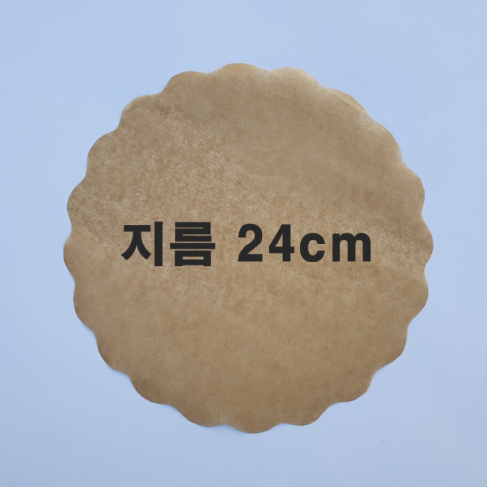 꽃무늬 브라운색 원형종이호일 지름24cm 600장1000장받침용,후라이펜용,에어프라이어용 - 상품 이미지