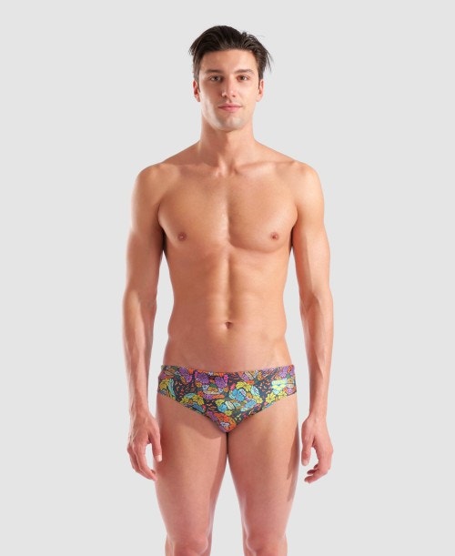 아레나 Flowery Skulls Swim Brief - 상세 이미지 4