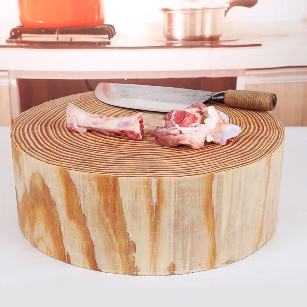 원형 통나무 정육점 두꺼운 업소용 원목 도마 직경 족발 주방 손질 소나무 36cm x 8cm - 상품 이미지