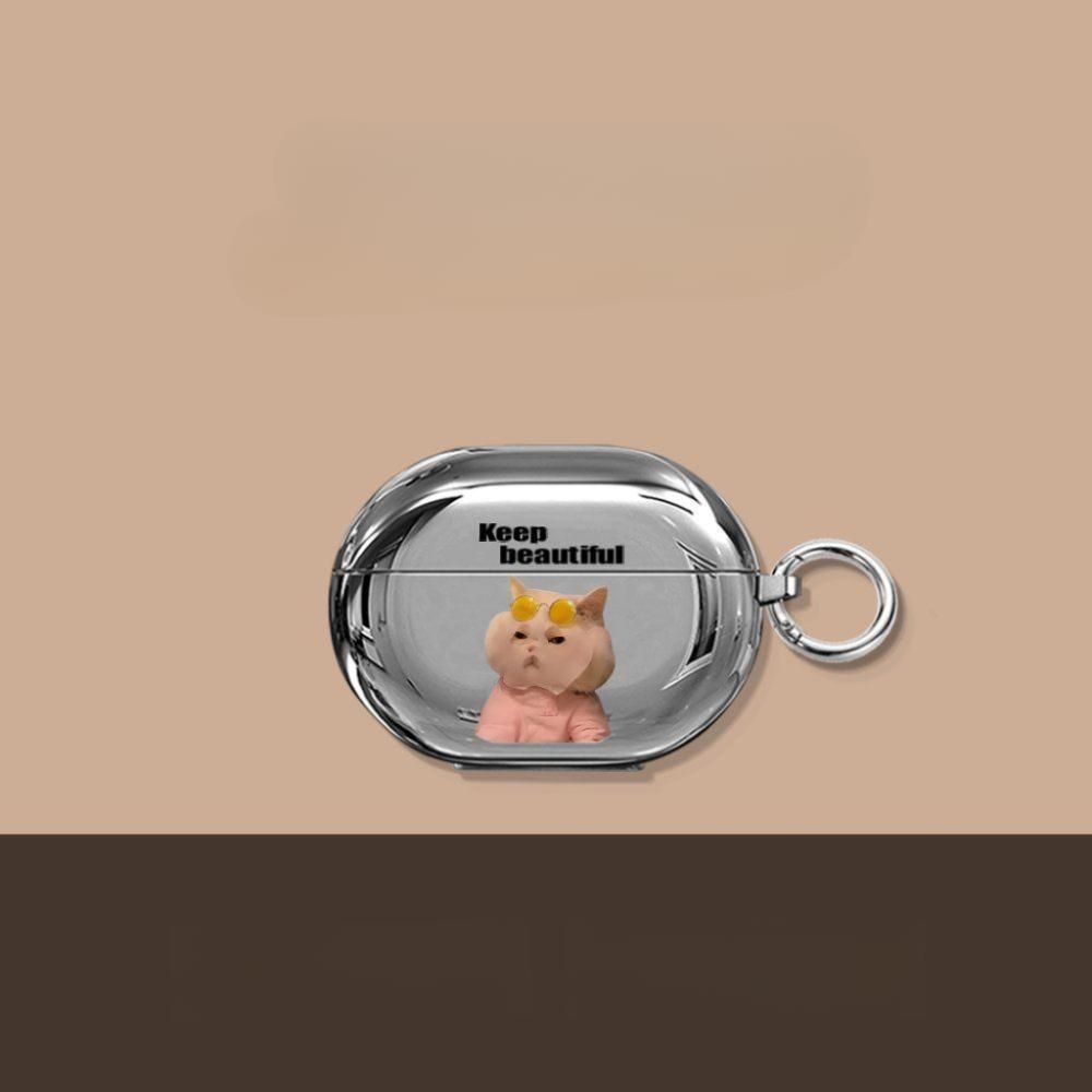 베이스어스 보위 MC1 케이스 강아지 고양이 광택 도금 실버 실리콘 커버 - 상세 이미지 3