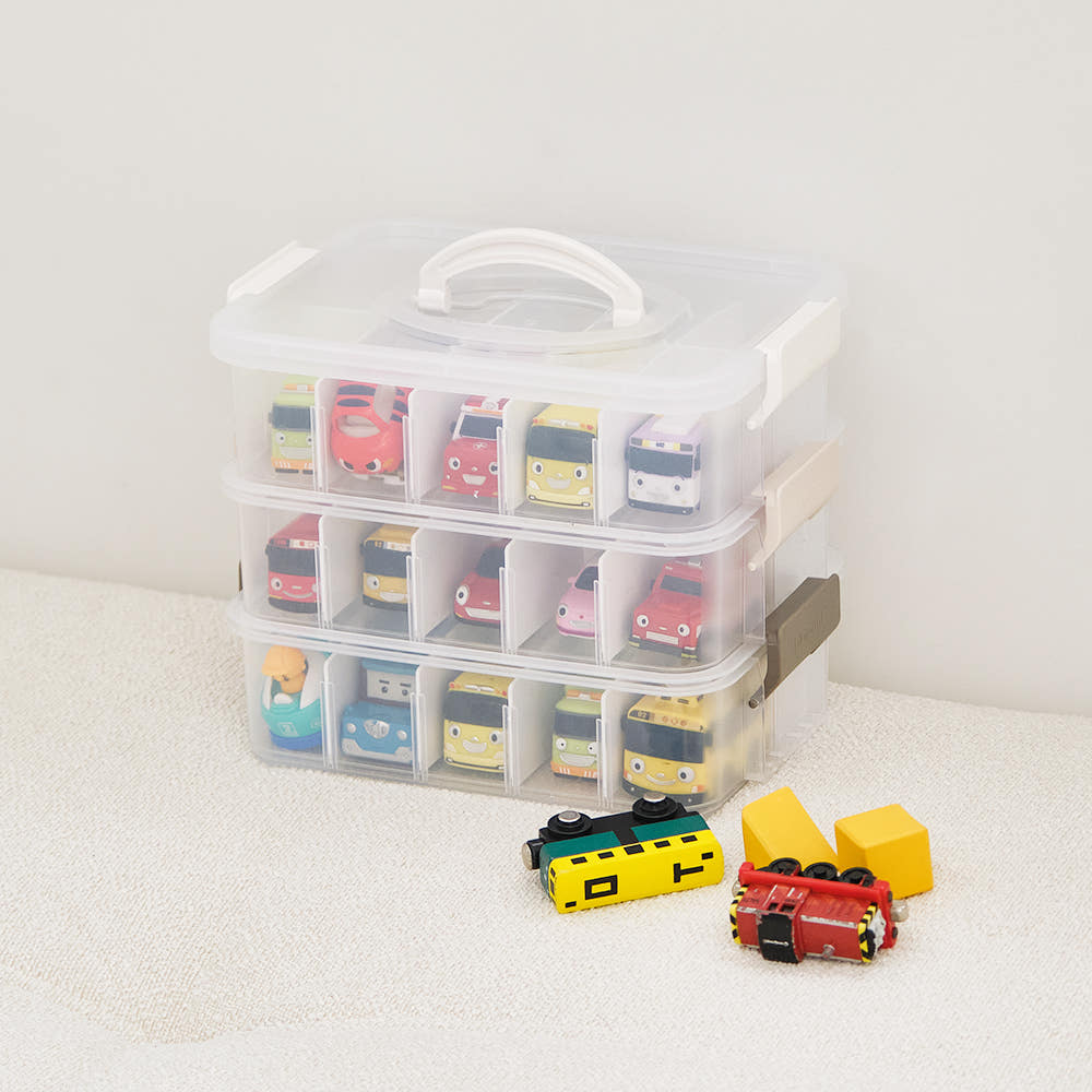 플라팜 장난감정리함 투명 레고정리함 토이박스 정리대 1호 3단