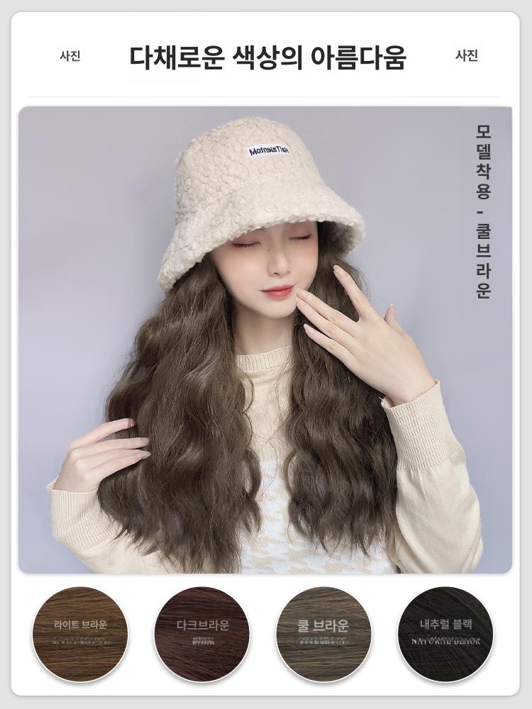 모자 가발 여성 생머리 항암치료 붙임머리 백금발 코스프레 긴머리 블론드 초경량 쿨브라운+헤어 네트 프리 사이즈 - 상세 이미지 4