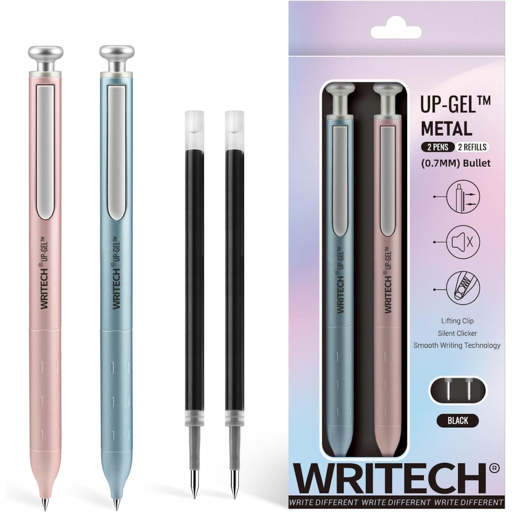 WRITECH 젤펜 0.7mm 검정 2개입 흰색 - 상세 이미지 2