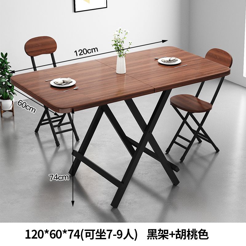 접이식 식탁 미니식탁 모던 주방 단단한 소형 테이블 반타원형 블랙 월넛+블랙 쉘프 80x40 - 상세 이미지 2