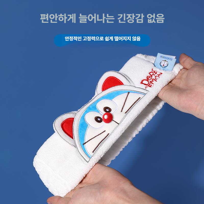도라에몽 세안 헤어밴드 귀여운 캐릭터 메이크업 머리띠 마스크팩 전용 헤어후드 - 상세 이미지 2