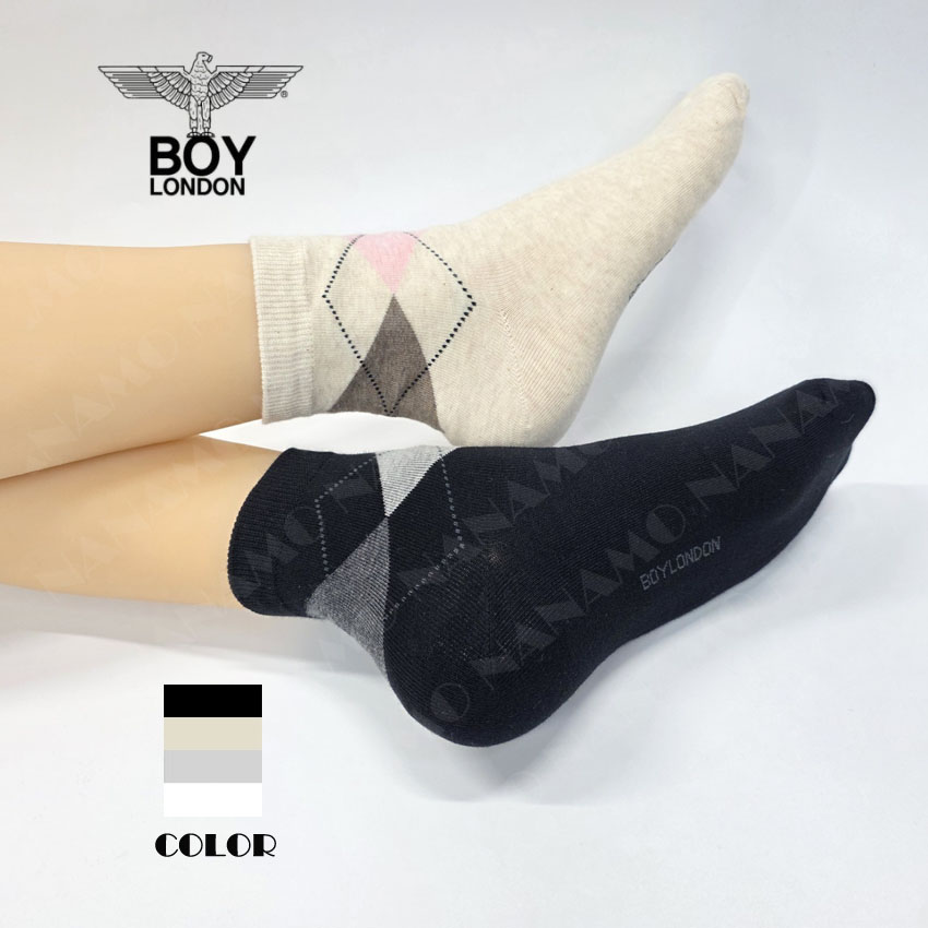 보이런던 여성 아가일 패턴 발목양말 6켤레 - 상품 이미지