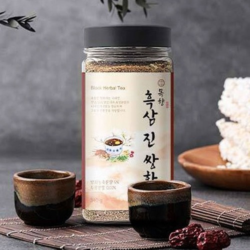 (3개) 9번 찌고 말린 수제 한방 흑삼 진 목향 쌍화차 340g - 메인 이미지