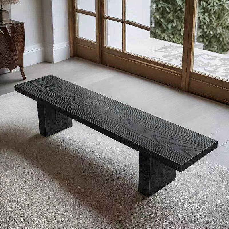 모던 벤치 블랙 카페 패브릭 식사 북유럽 등나무 라탄 스툴 식탁의자 인테리어 소나무 대기실 블랙 100cmx35cmx45cm - 상세 이미지 3