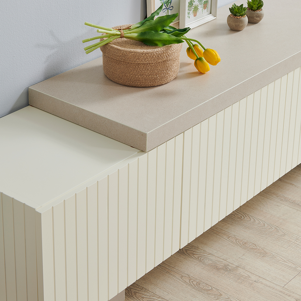 대형거실장 3000 화이트 세라믹 원목 TV수납장 거실티비다이 국내제작 카날