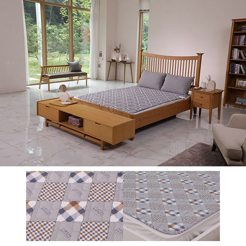 일월 워셔블 캠핑용 전기요 접이식 온열매트 사계절용 더블, 140x180cm, 체크 믹스