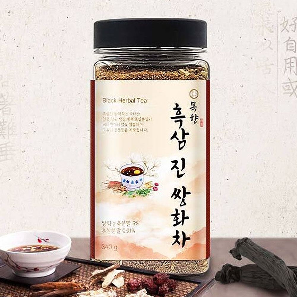 (3개) 9번 찌고 말린 수제 한방 흑삼 진 목향 쌍화차 340g - 상세 이미지 2