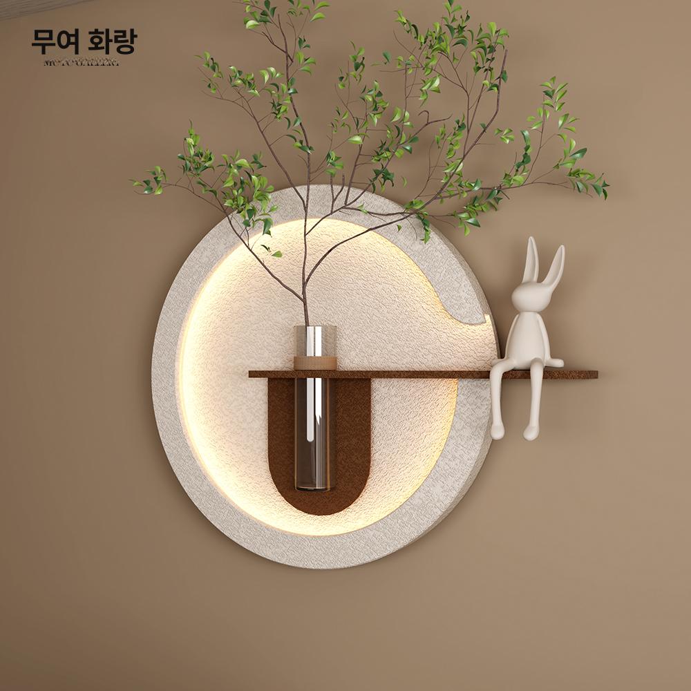 액자 LED 화분 화병 꽃병 벽걸이 수경재배 행잉 카페 현관 벽장식 인테리어 거실 유리화병 다이아몬드 화이트+커피 62x50cm 조명 없음 - 상세 이미지 2