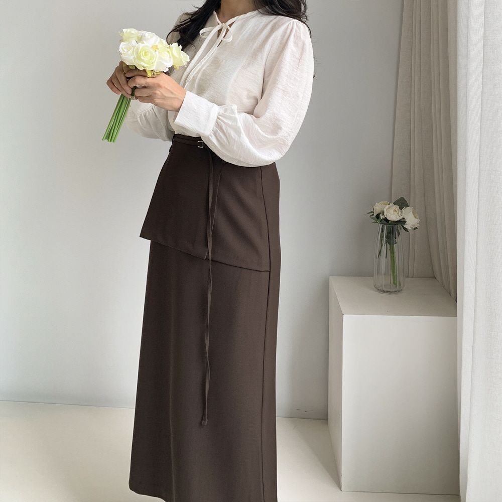 타이블라우스 새틴블라우스 - 상세 이미지 4