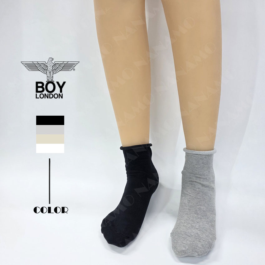 보이런던 여성 무압박 무지 돌돌이 중목 양말 6켤레 - 상품 이미지