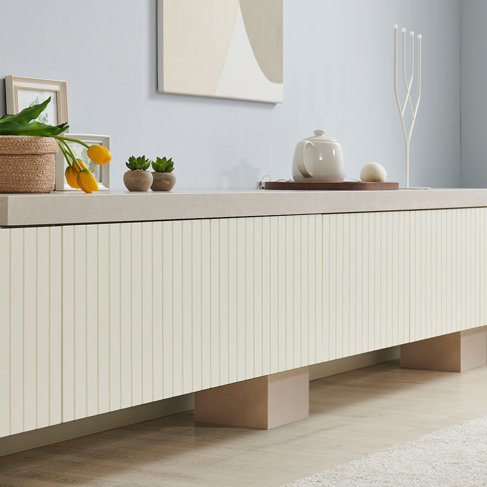 대형거실장 3000 화이트 세라믹 원목 TV수납장 거실티비다이 국내제작 카날