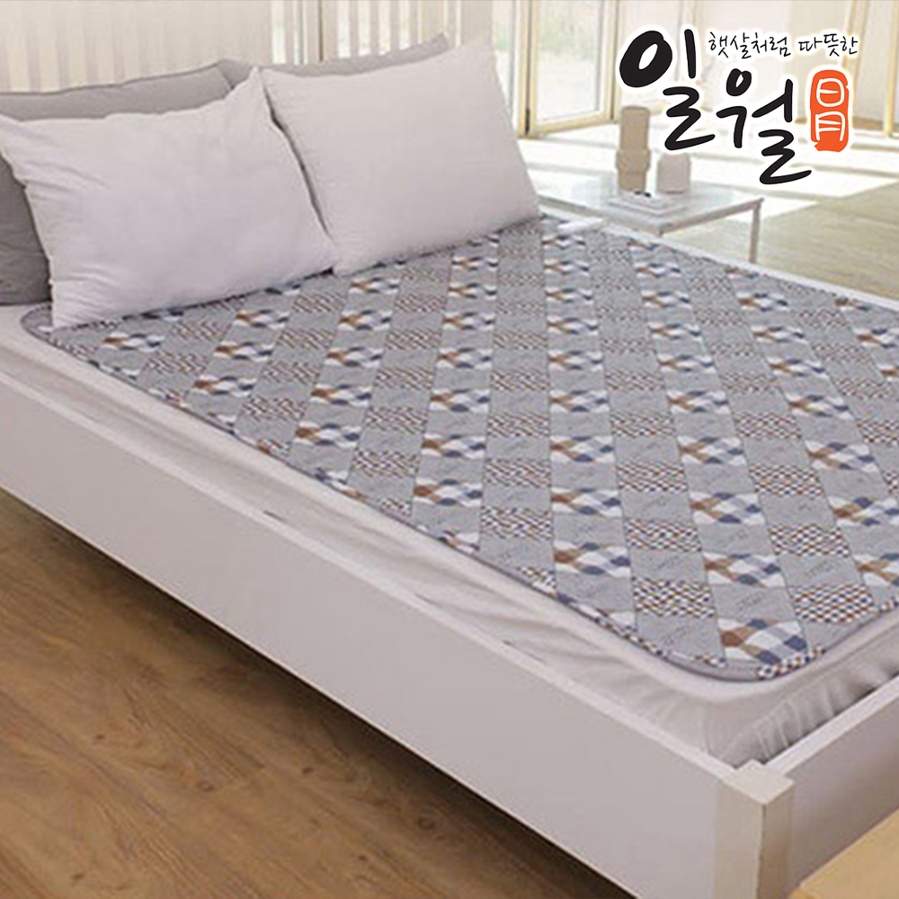 일월 워셔블 캠핑용 전기요 접이식 온열매트 사계절용 더블, 140x180cm, 체크 믹스