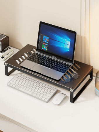 [해외]높이조절 메탈 모니터 스탠드 모니터받침대 사무실 컴퓨터 정리용 듀얼 편리한 노트북 거치대