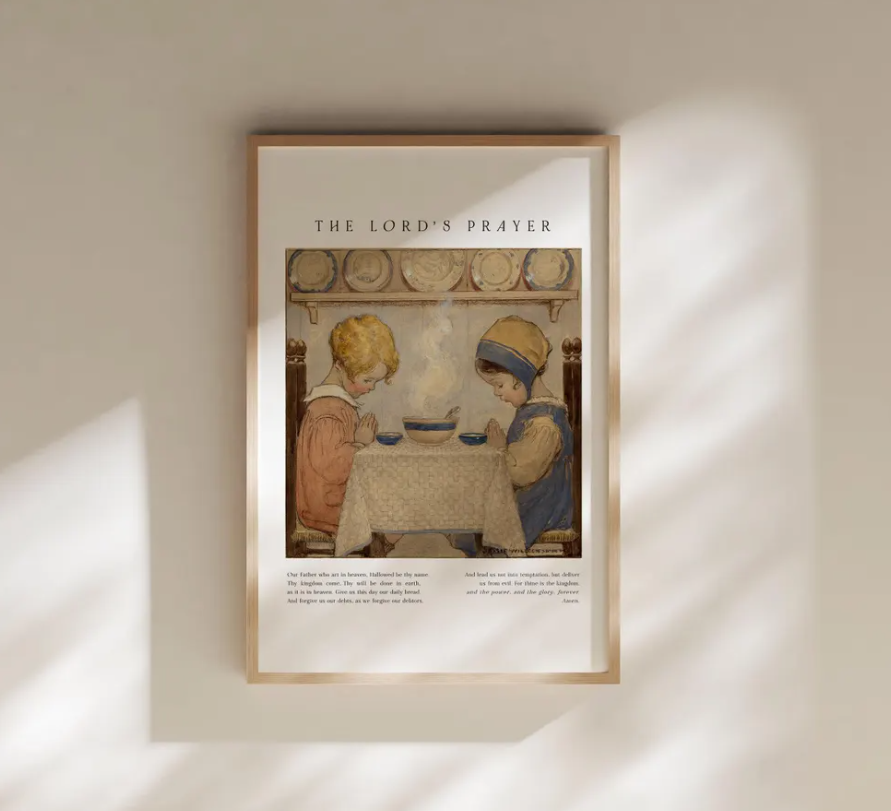 기도하는 그림 기도 주기도문 성경말씀 액자 기독교 성경 선물 A4 - 상세 이미지 2