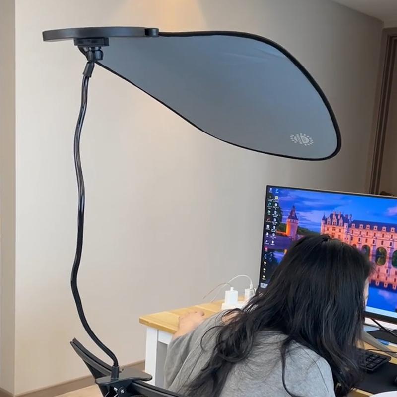사무실 캐노피 나뭇잎 가림막 에어컨바람 햇빛 가리개 방직풍 흡착판 블랙 암막 빛 클립형 블루 - 상품 이미지