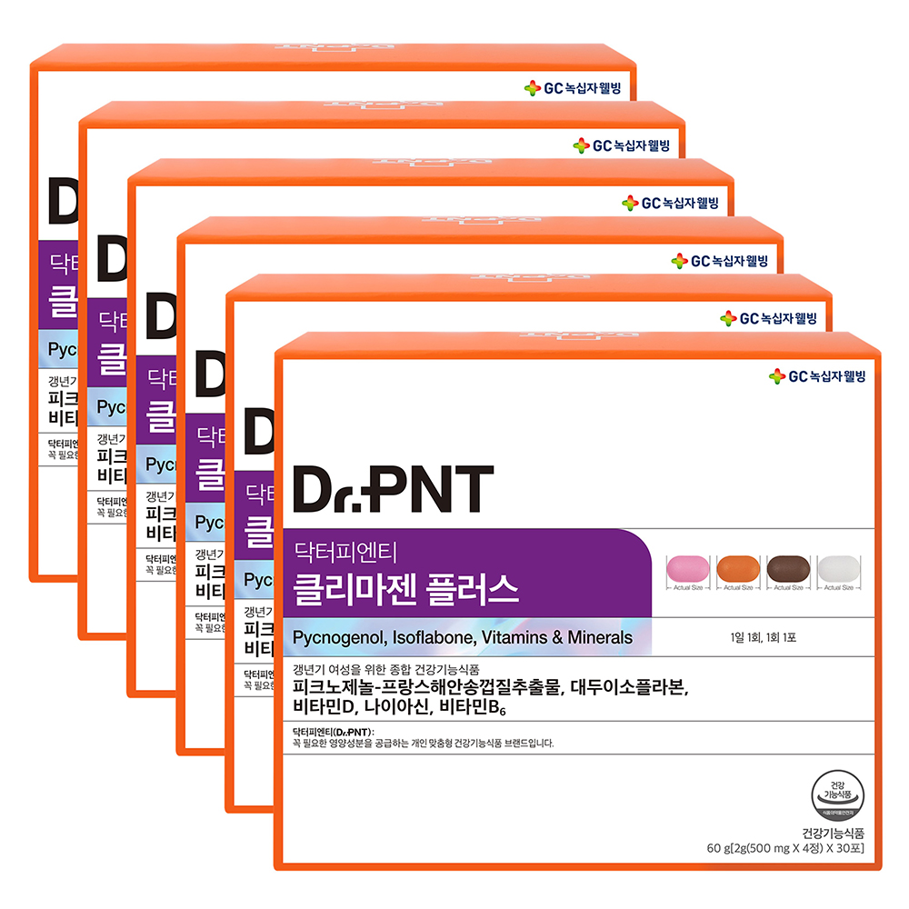 닥터피엔티 클리마젠 플러스 피크노제놀 파이토젠 갱년기영양제 30포, 6개 - 메인 이미지
