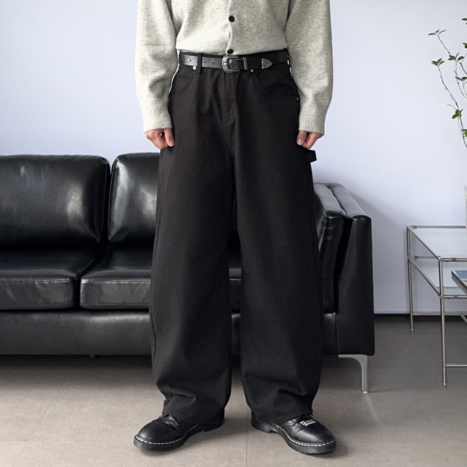 남자커브드진 남성가을면바지 카펜터팬츠 워크팬츠 - 상세 이미지 5