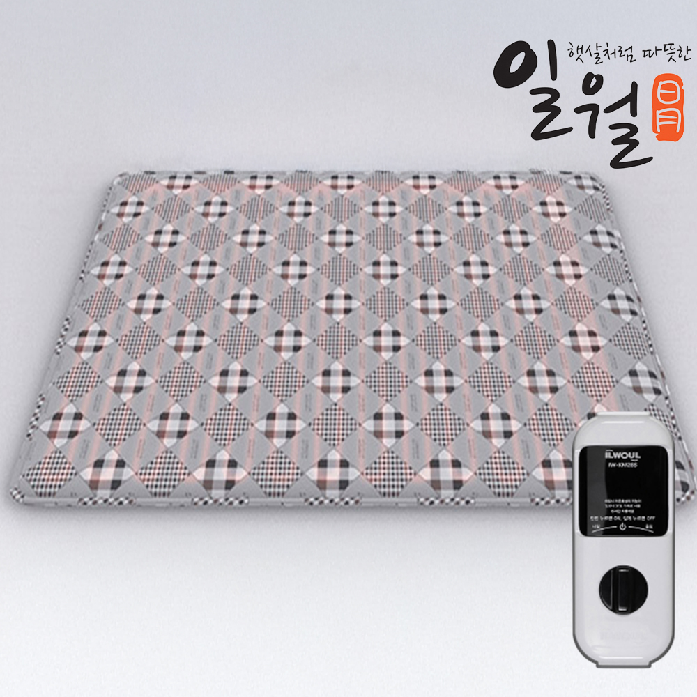 일월 스타일리쉬 전기매트 퀼팅 전기요 더블, 140x180cm, 그레이