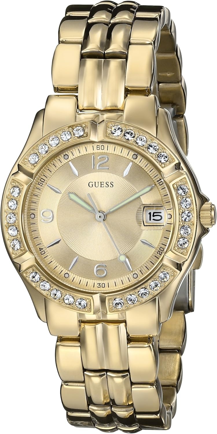 GUESS 금장 팔찌 메탈시계 여성용 골드톤 샴페인 - 상세 이미지 2