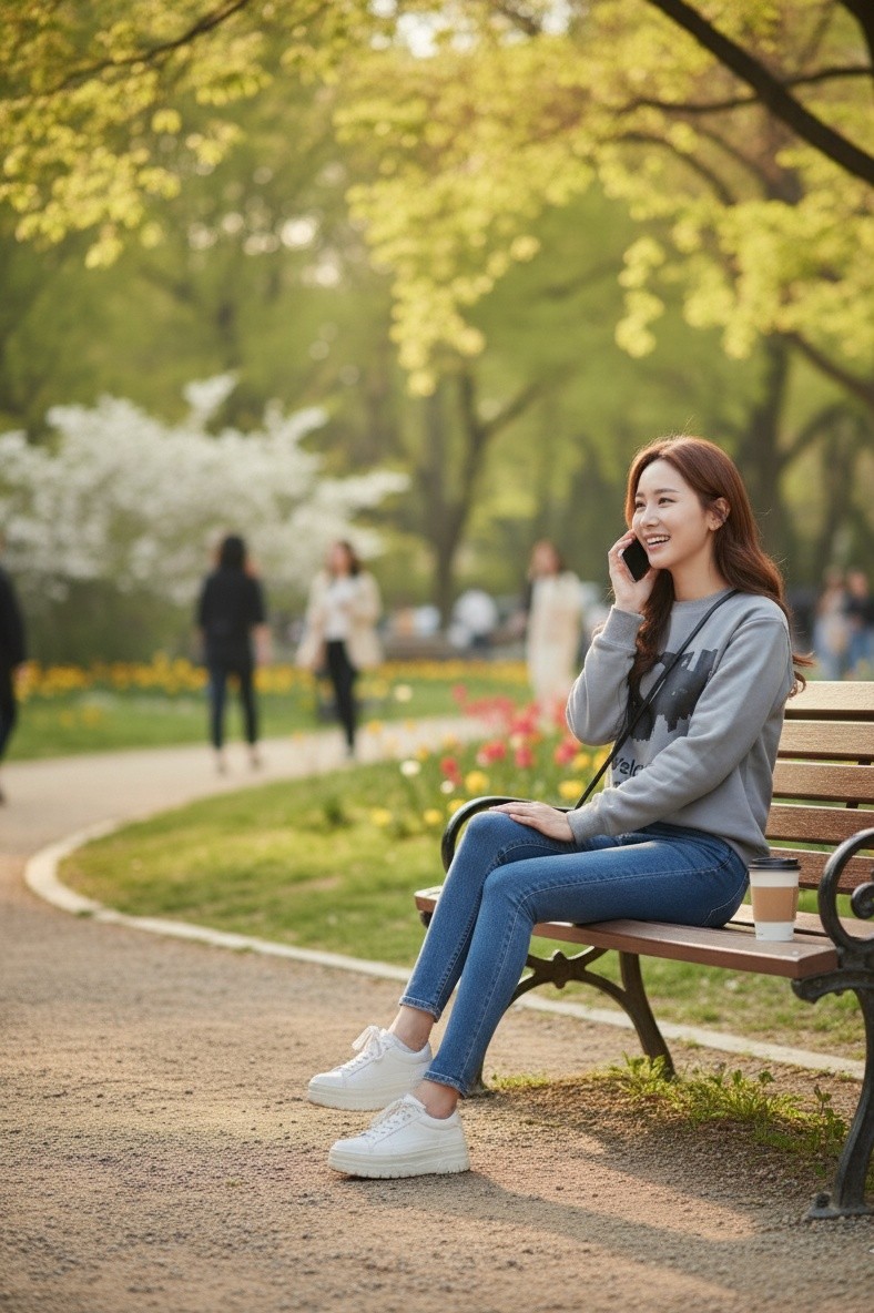 버블벳 뉴욕 나이트투어 프린팅 데일리 오보핏 맨투맨 카키 - 상세 이미지 2