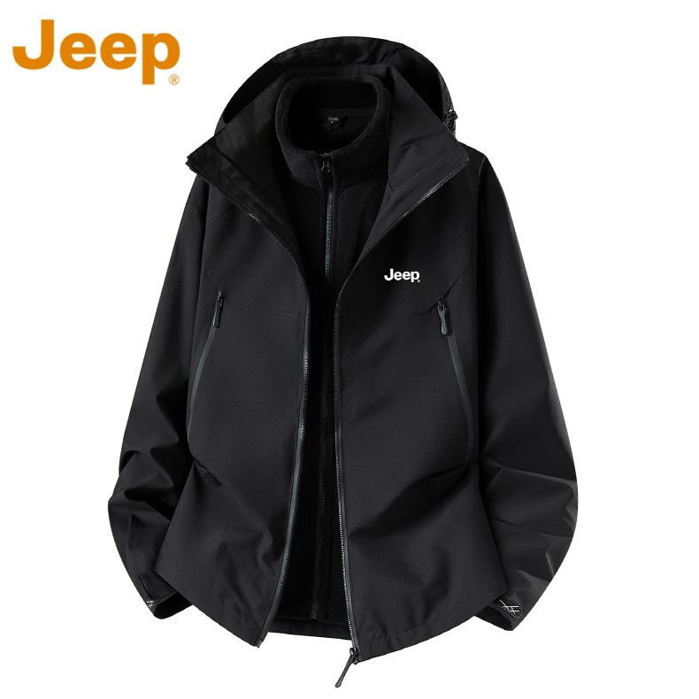 JEEP SPIRIT 아웃도어 빅사이즈 135kg 3in1 탈부착 바람막이점퍼 루즈핏 남성 코트 아웃도어 지프 잠바 - 상세 이미지 5