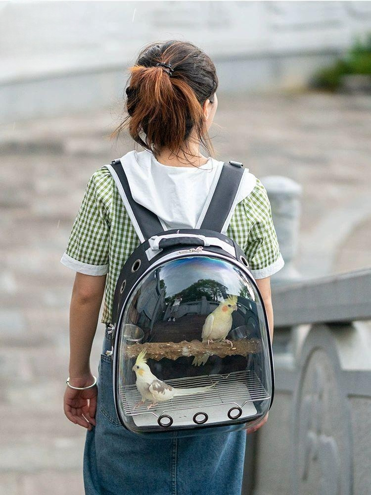 앵무새전용 외출가방 케이스 더스트커버 보관가방 네이비 변형방지 장비 가방 산책 블랙 스탠다드 - 상품 이미지