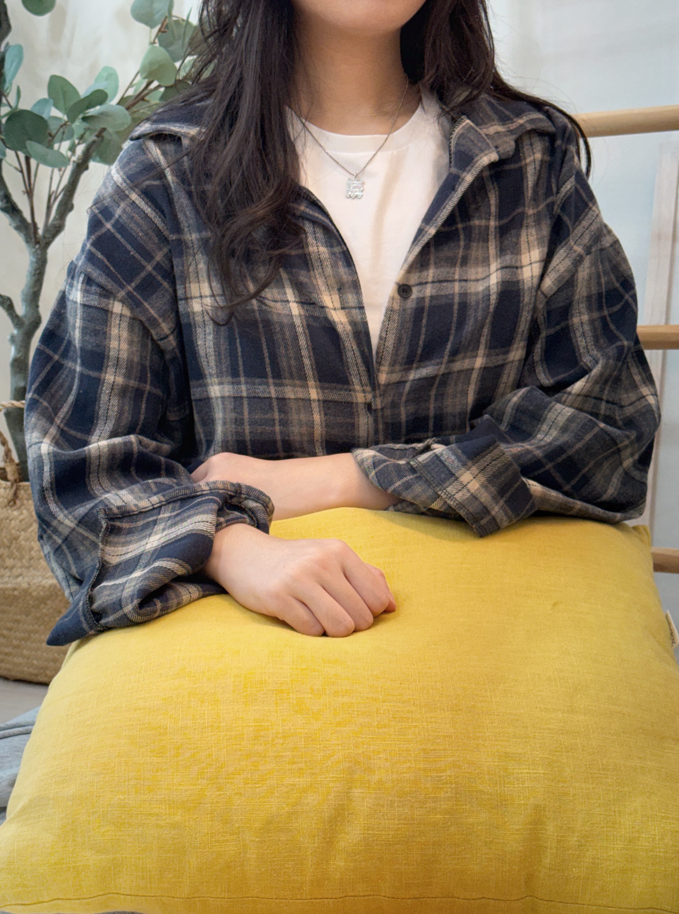 톤다운 체크셔츠 가을 셔츠 남방 오버핏 루즈핏 - 상세 이미지 4