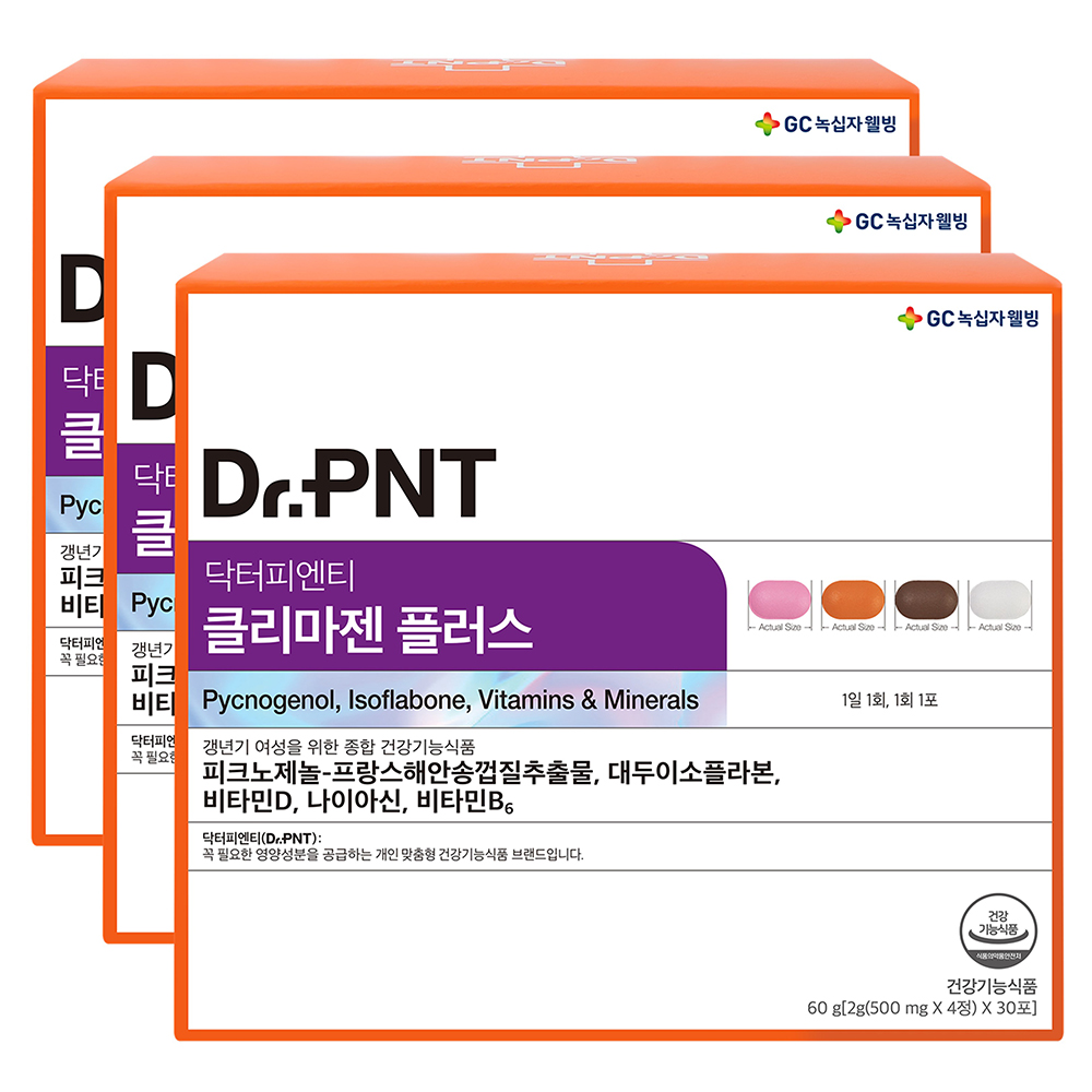 닥터피엔티 클리마젠 플러스 피크노제놀 파이토젠 갱년기영양제 30포, 3개 - 메인 이미지