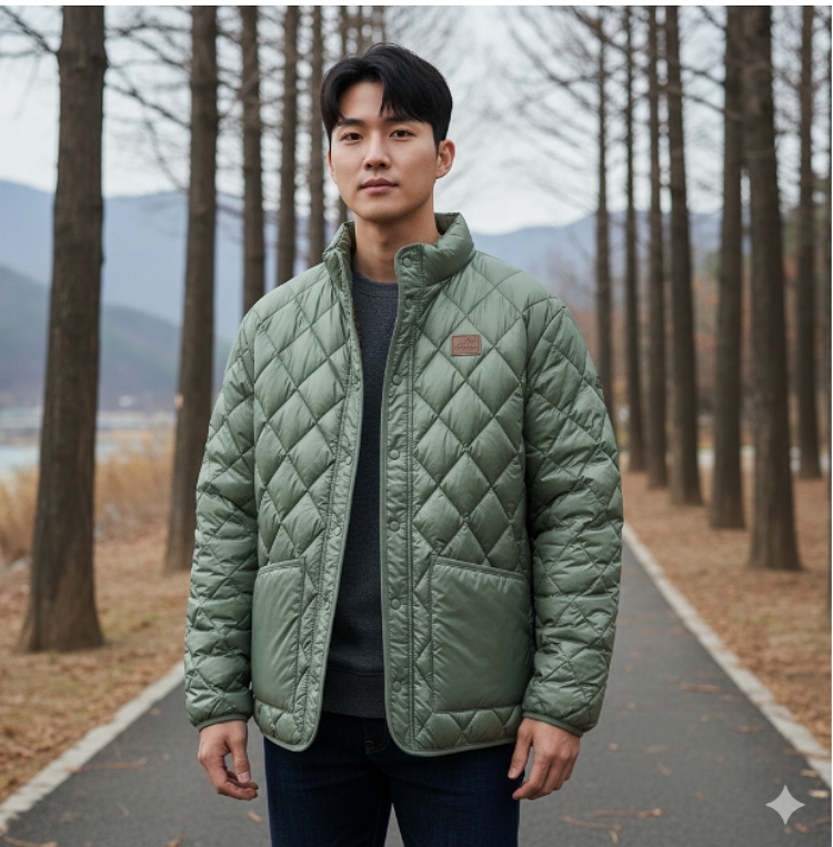 제로그램 남성 아웃도어 초겨울 아웃포켓형 패커블 산행 캠핑룩 패딩점퍼 자켓 - 상세 이미지 4