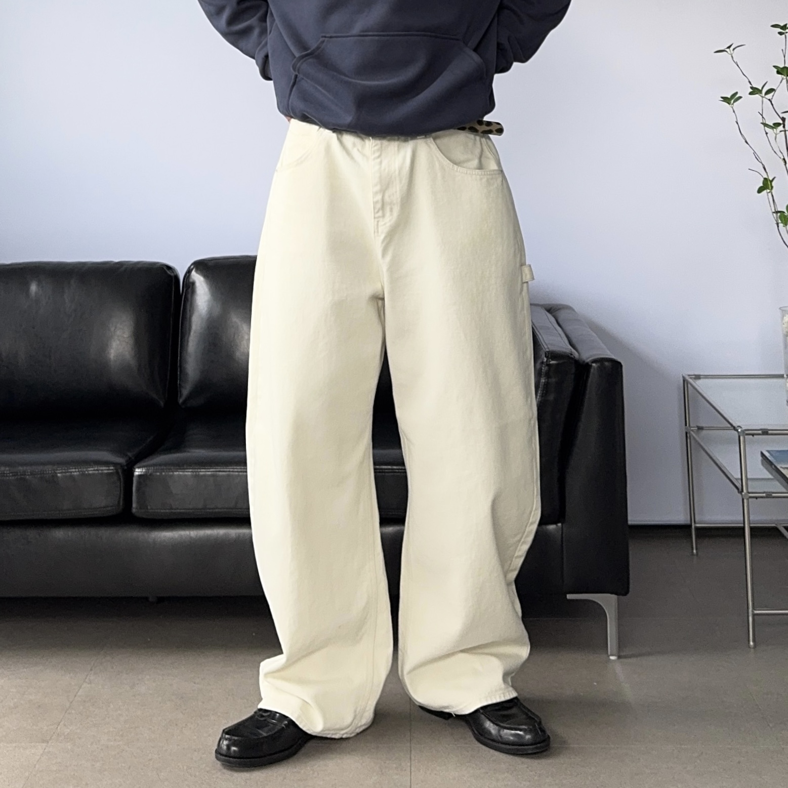 남자커브드진 남성가을면바지 카펜터팬츠 워크팬츠 - 상품 이미지