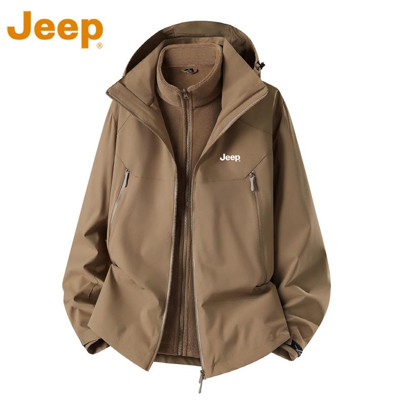JEEP SPIRIT 아웃도어 빅사이즈 135kg 3in1 탈부착 바람막이점퍼 루즈핏 남성 코트 아웃도어 지프 잠바 - 상세 이미지 3