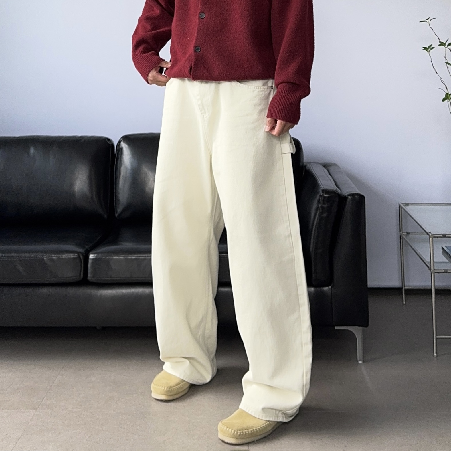 남자커브드진 남성가을면바지 카펜터팬츠 워크팬츠 - 상세 이미지 2