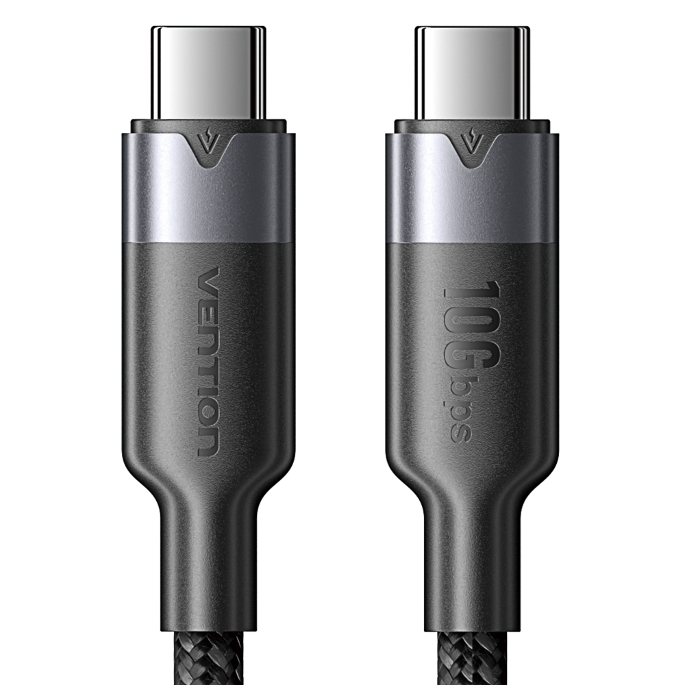 벤션 USB3.2 10Gbps 100W PD C타입 초고속 케이블 TRG 블랙, 1개, 1m - 상품 이미지