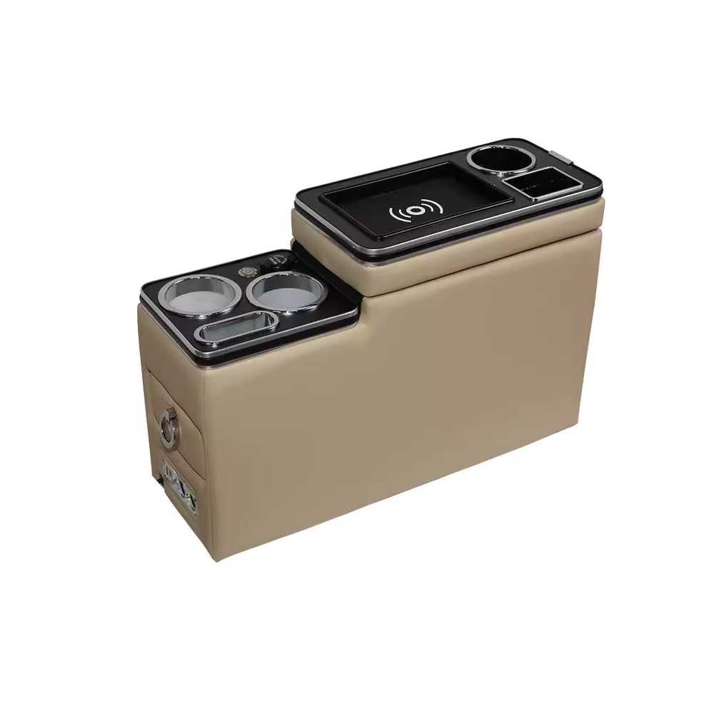 수납 콘솔박스 스토리지 컵홀더 정리함 펠리세이드 2세대 베이지 (USB+어댑터) - 상품 이미지